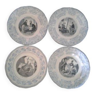 Set of four talking plates from Gien