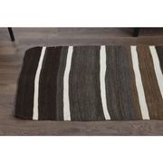 1970s Turkish Oushak Handmade Wool Cotton Brown Runner 65x243