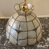 Suspension mother-of-pearl and brass diam 25 cm