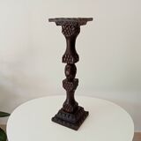 Vintage carved wooden pedestal ashtray