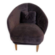 Designer armchair in aubergine velvet - High-end brand FAMA