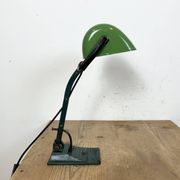 Vintage Green Enamel Bank Lamp, 1950s