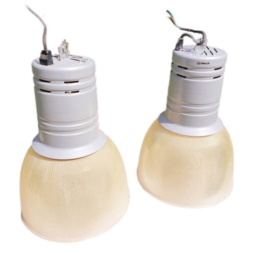 Pair of ORNALUX Industrial pendant lights
