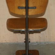 Six vintage mid-century modern folding stadium seats with new bases.