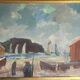 Original Swedish Oil on Canvas – “Coastal Village” by Eric Lo – Signed – Vintage & Framed