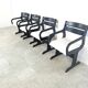 Vintage black wooden dining chairs, 1970s