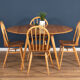 Blonde Ercol 384 Windsor Drop Leaf Table And Four 4 Model 400 Kitchen Chairs