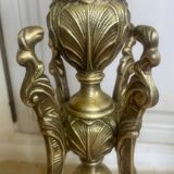 Freestanding brass coat rack