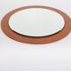 Vintage wall mirror in teak wood Germany 1960 60x60cm