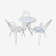 Salon de jardin en fer forgé 3 fauteuils + 1 table