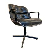 Armchair executive chair Pollock 1st edition 1965 - black leather