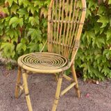 Series of 4 rattan chairs from the 60s