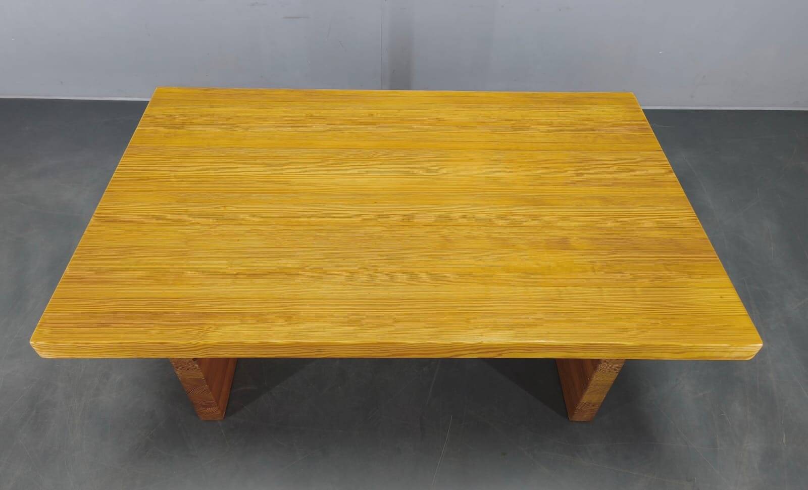 1960s Scandinavian Solid Pine Coffee Table Minimalist Design