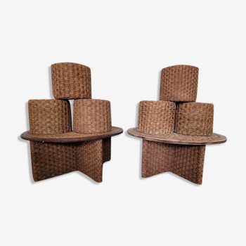 Set of string ottomans & tables