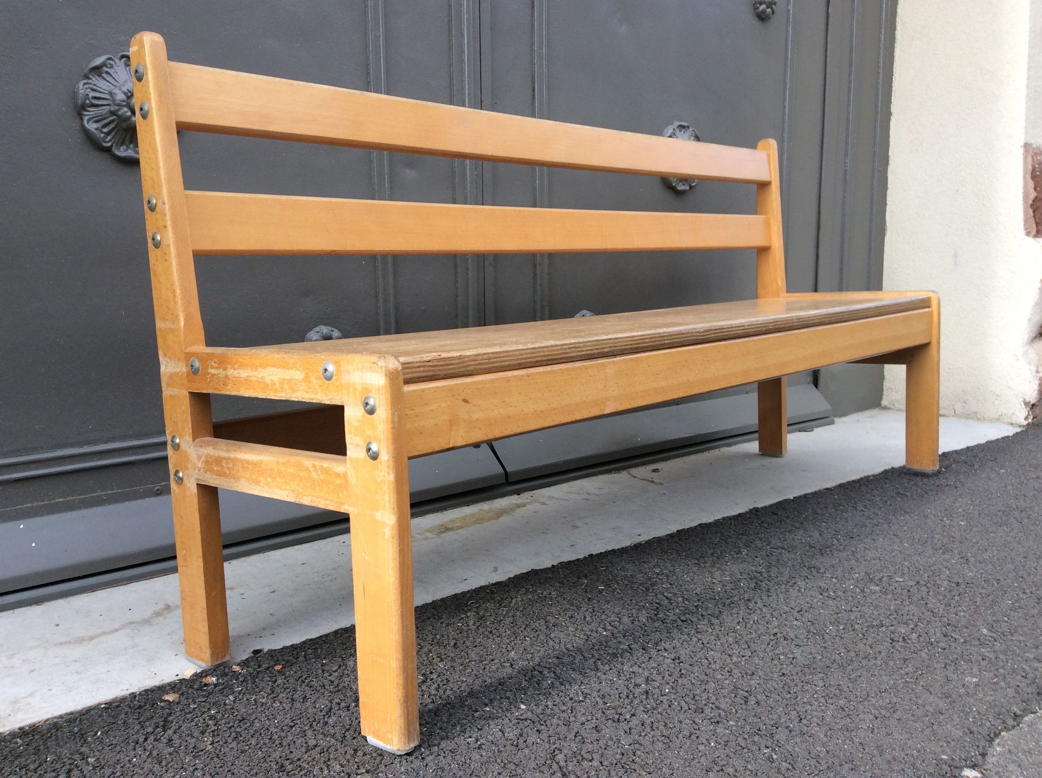 Mid-century vintage children's school bench