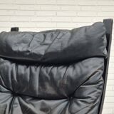 1970’s, Norwegian design, "Siesta" lounge chair by Ingmar Relling, black leather, bentwood.