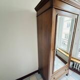 Armoire avec porte miroir en merisier Ebeniste