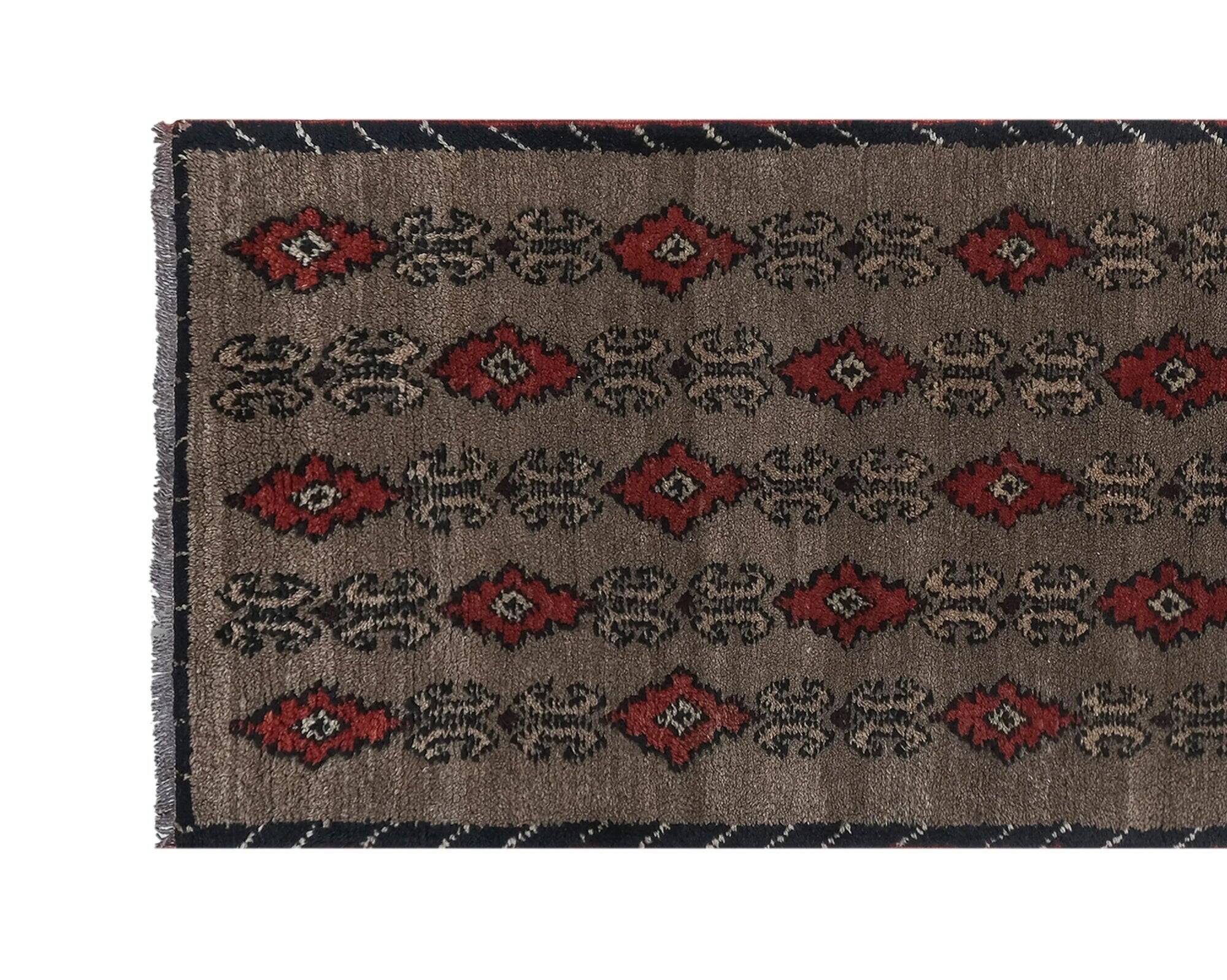 Vintage Turkish hallway rug 74x224 cm