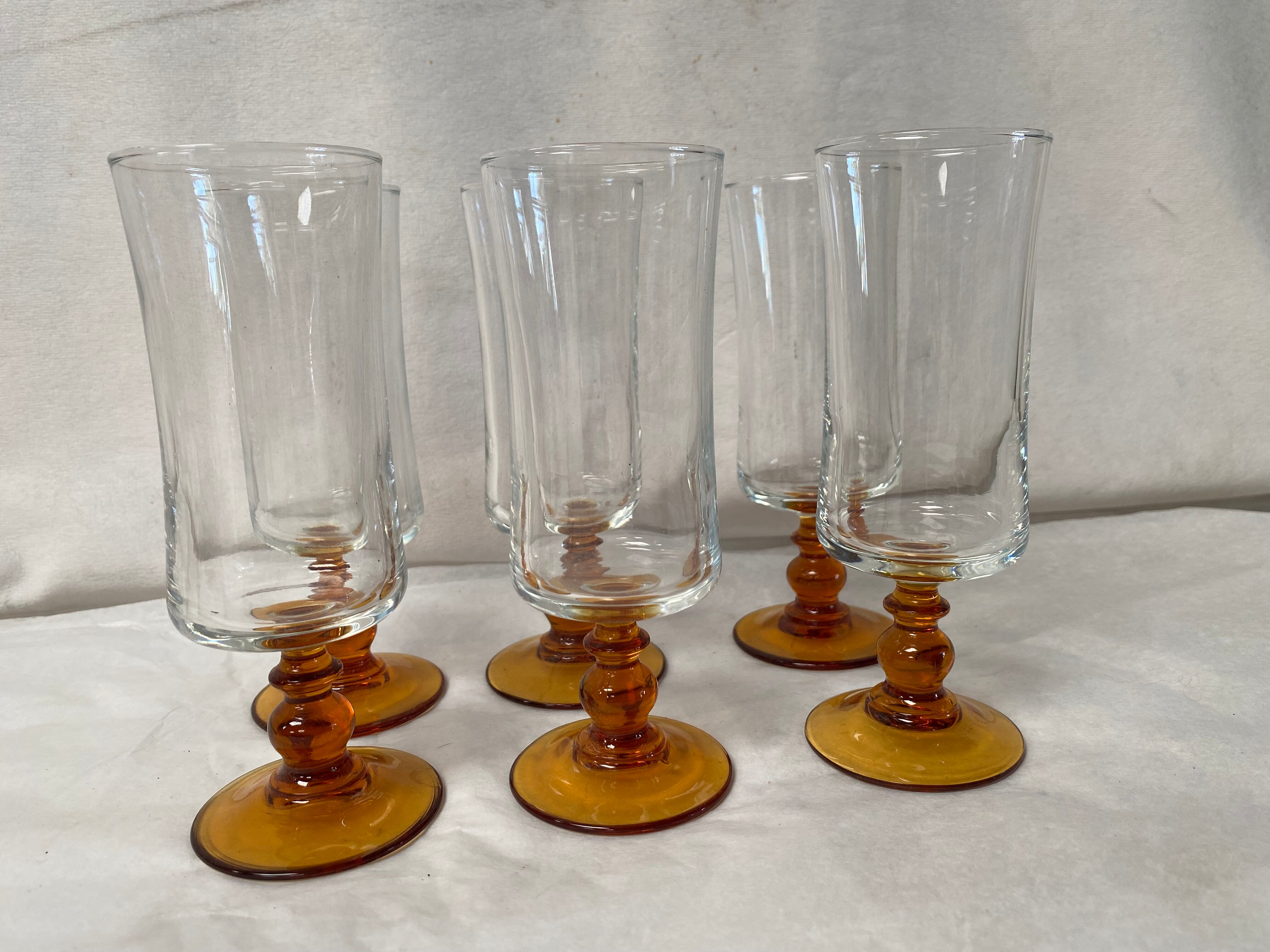 Set of 6 vintage champagne flutes