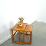 Teak vintage bijzettafel set