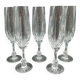 5 Champagne flutes in cut crystal from Lorraine LEMBERG model NORA