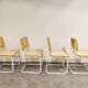 Set of 4 vintage Marcel Breuer Cesca chairs, made in italy, 1970s