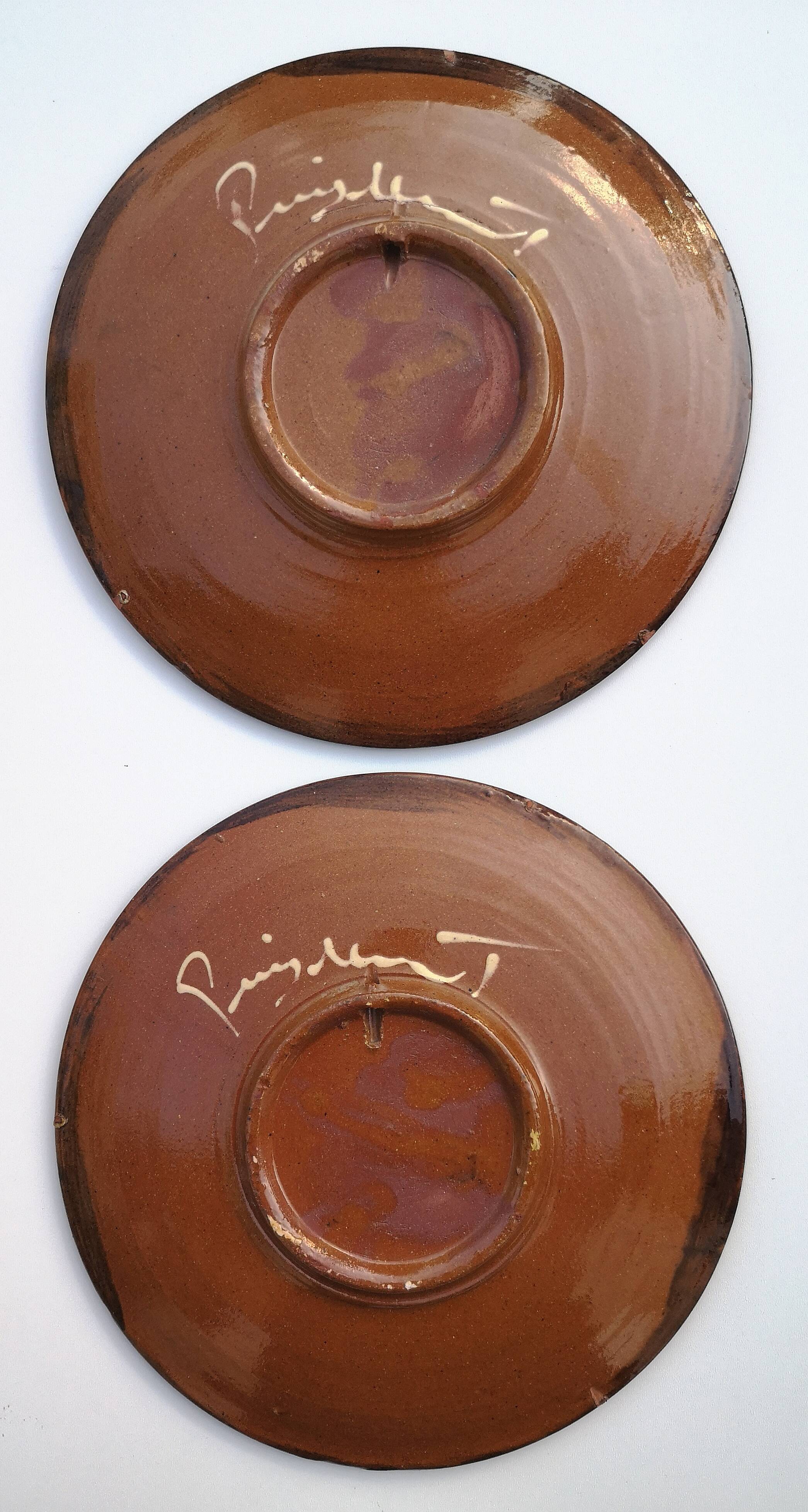 Plates, Puygdemont ceramics, vintage