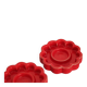 Pair of red Swedish candle holders designed by Gustavsberg