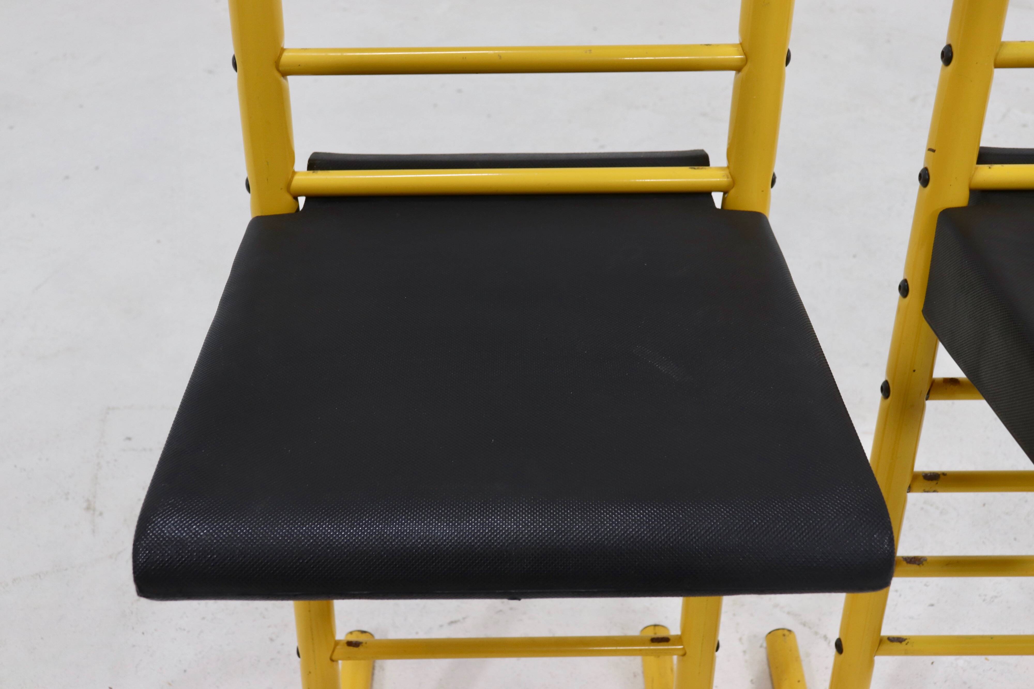 Set of 2 Italian Height Adjustable Chairs or Barstools 1980s