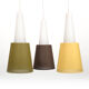 Mid Century Danish Hanging Lamp in Teak and Colored Shades