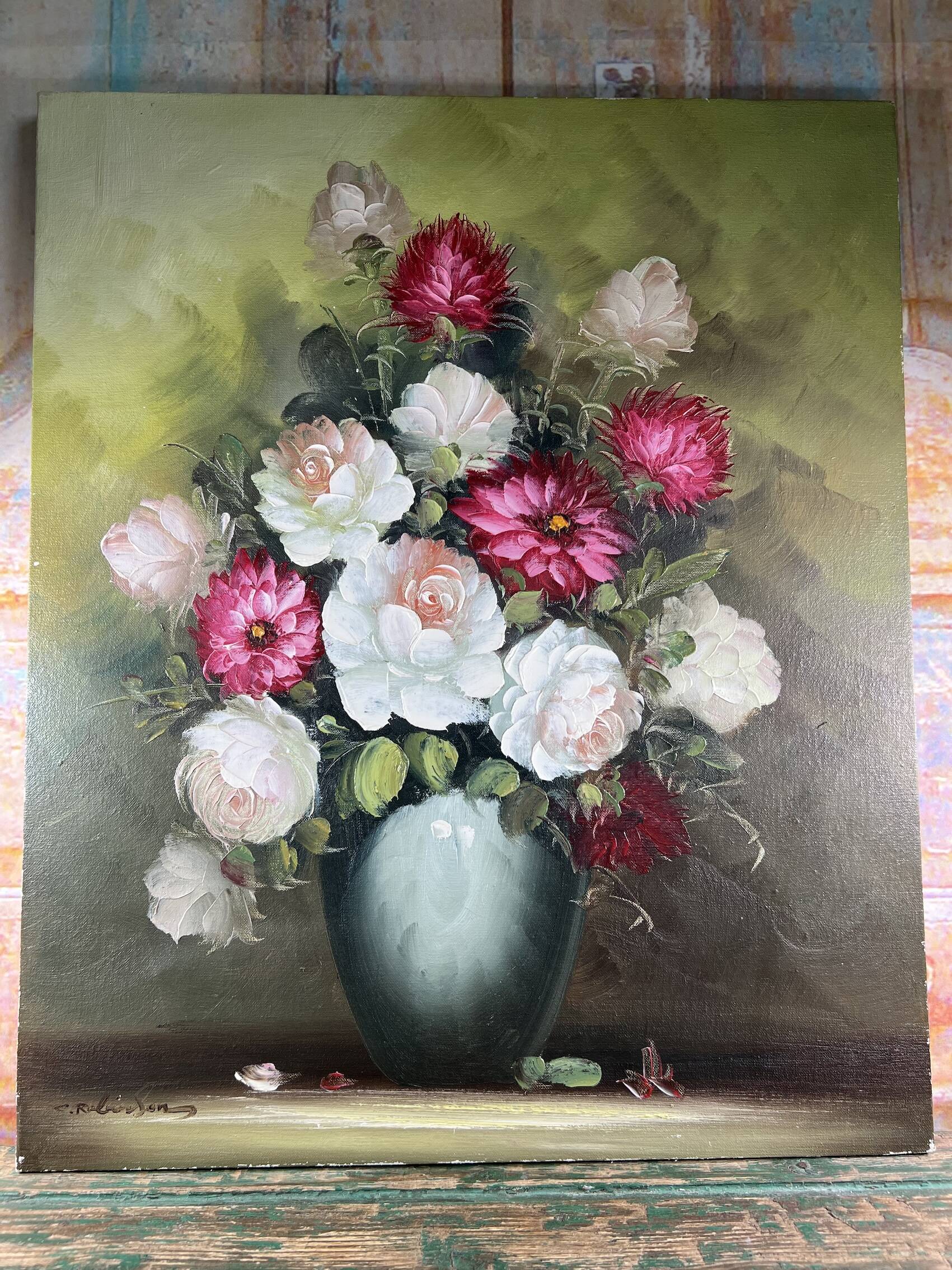 Large flower bouquet painting