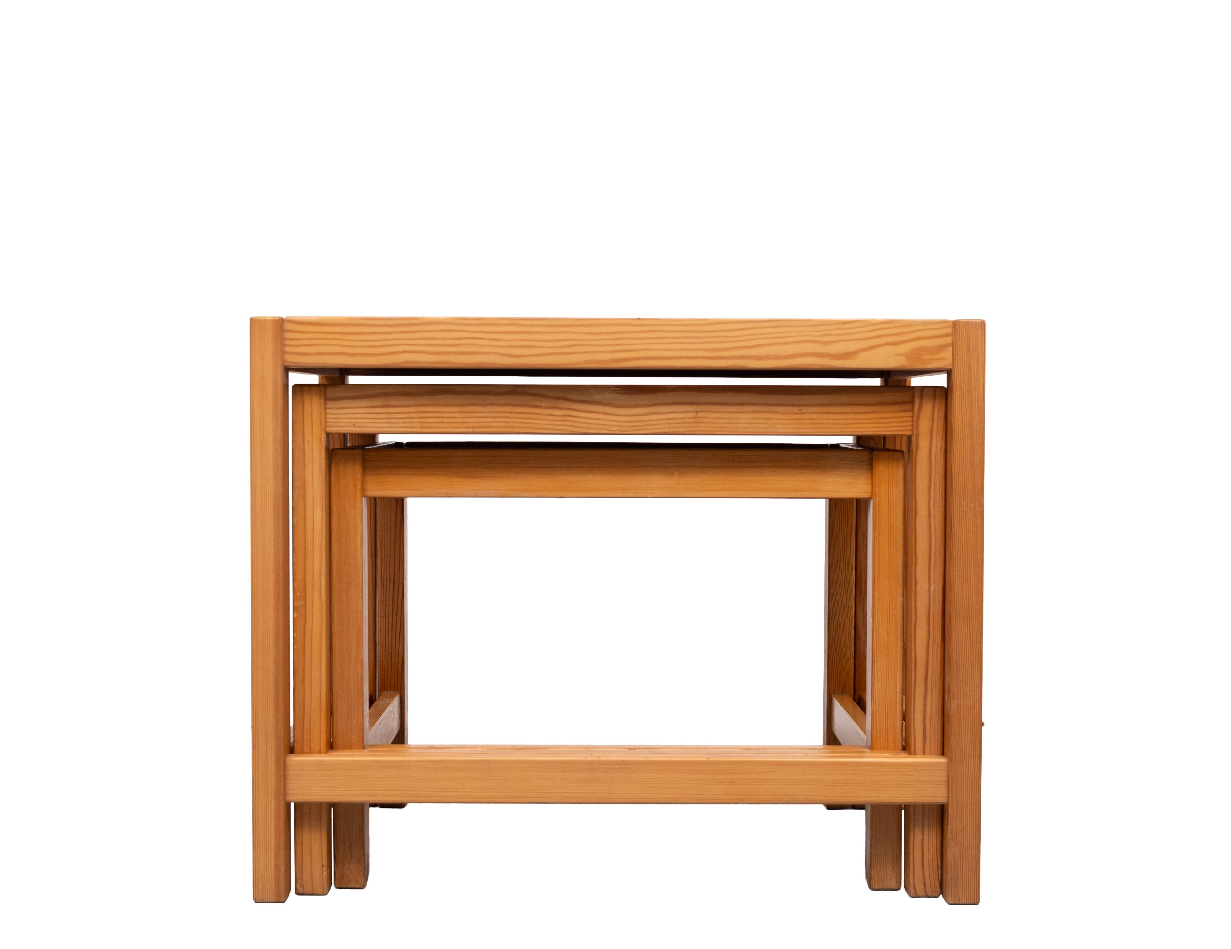 Solid Pine nesting tables Design Kurt Østervig 1960s Denmark