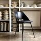 Chair in black faux leather