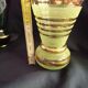 Two vintage green vases in glass and granite effect 50s