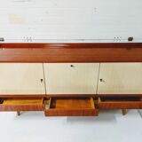 Vintage row in lacquered wood and formica