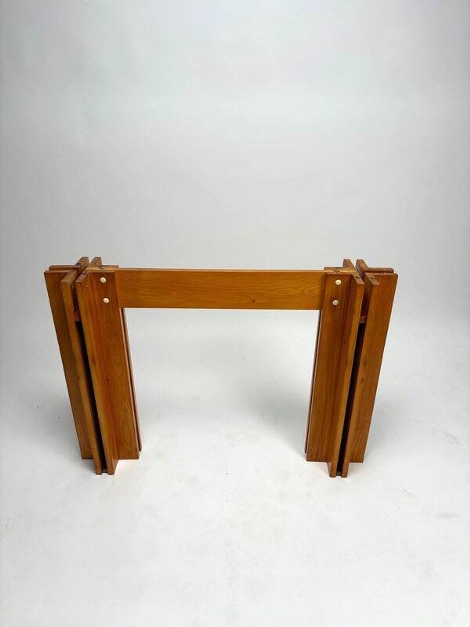 Wooden Quatour Table attributed to Carlo Scarpa for Gavina, Italy, 1973