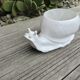 Cache pot zoomorphe " escargot " en céramique blanche 1970 1980