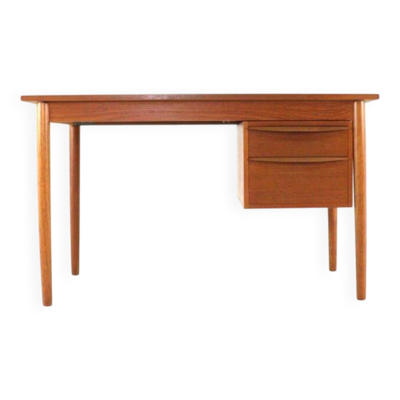 Bureau danois avec unité de tiroirs coulissants - teck - style mid-century modern