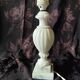 Twisted marble lamp base - white stone urn