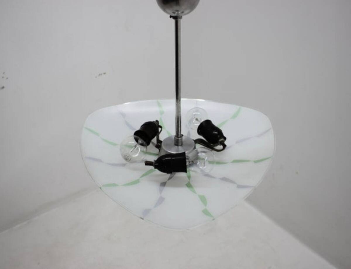 Zukov opal glass pendant chandelier, 1960s