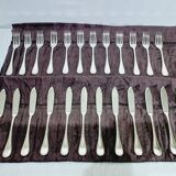 Christofle - 12 Silver-plated Fish Cutlery Sets, Ruban model