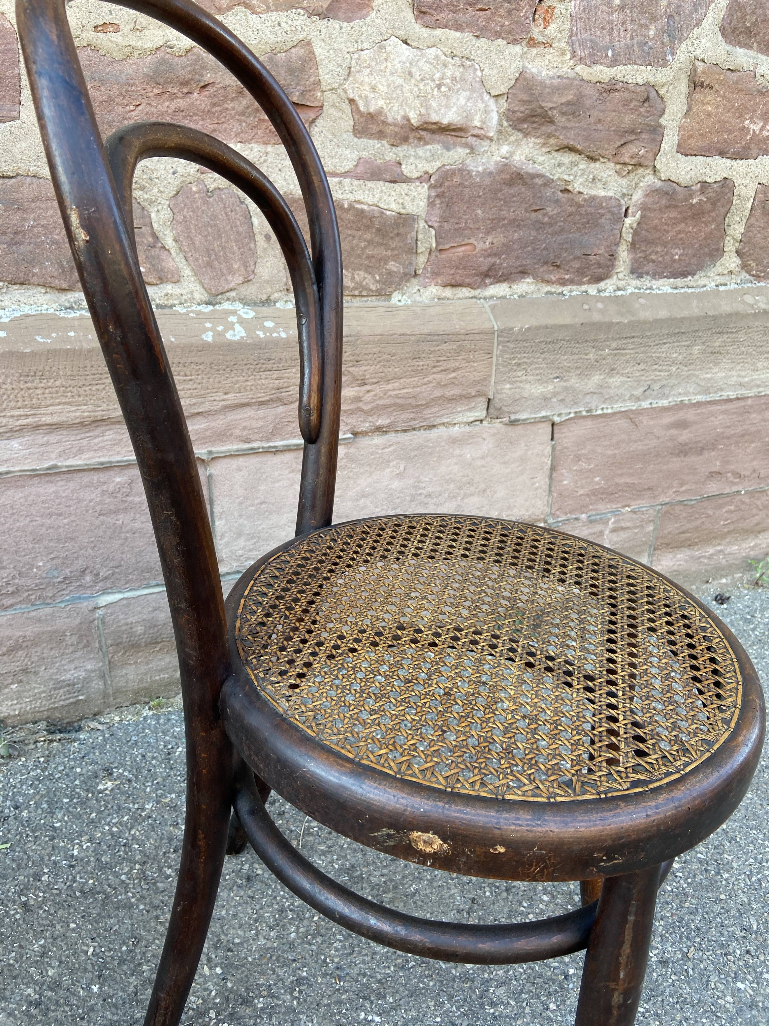 Pair of chairs bistro curved wood