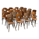 Set of wooden bistro chairs by Baumann from the 1960s.