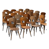 Lot de chaises de bistrot en bois Baumann des années 60