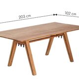 Acacia wood dining table - 203x102cm - Very good condition