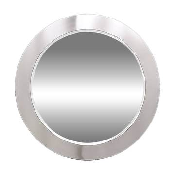 Round Wall Mirror with Mirrored Steel Frame, Italy