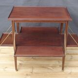 Mahogany service with flaps with removable glass top 67 x 46 cm