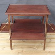 Mahogany service with flaps with removable glass top 67 x 46 cm