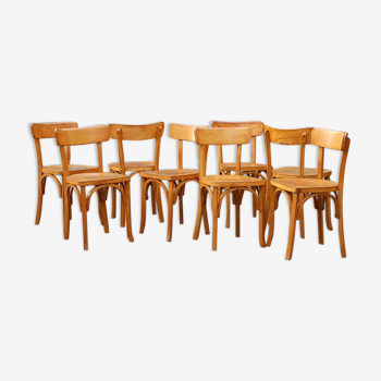 Lot 8 chaises bistrot Cartier années 60