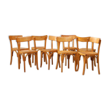Lot 8 chairs bistro CARTIER 60s